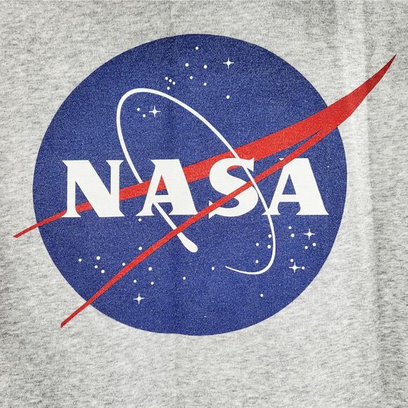 H&M L.O.G.G. NASA Dual Logo Gray Hoodie Long-sleeve Sweatshirt Men's Size S - Picture 3 of 7